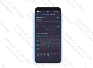 Leinwandbilder - mobile stock trading concept, online trading, stock market analysis, business and investment, forex exchange.Trading platform