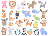 Fototapeta Pokój dzieciecy - Cute domestic animals. Flat design
