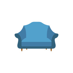 Poster - wide armchair flat icon. interior or room design template in flat style for mobile concept and web a