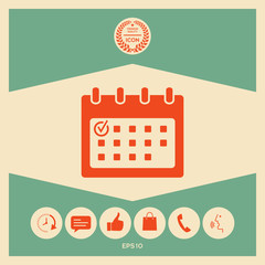 Wall Mural - Calendar icon with check mark