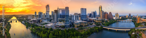 Fotomural Austin Skyline in the evening