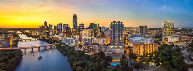 Canvas Print - Austin Skyline in the evening