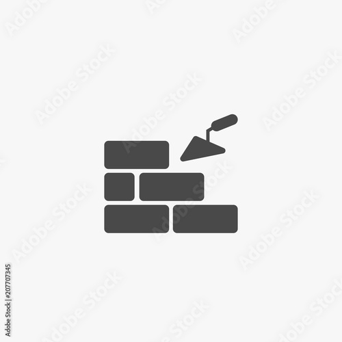 Cuadros en Lienzo Brickwork vector icon building with bricks eps10