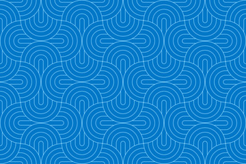 Aufkleber - Backgrounds pattern seamless geometric blue circle abstract and line vector design.