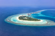 Malediven Insel Urlaub Paradies Meer Textfreiraum Copyspace Halaveli Resort Ari Atoll Luftbild