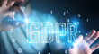 © sdecoret - Businessman using digital GDPR interface 3D rendering
