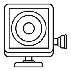 Poster - Action camera icon. Outline illustration of action camera vector icon for web design isolated on white background