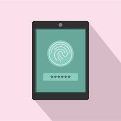 Poster - Fingerprint password icon. Flat illustration of fingerprint password vector icon for web design