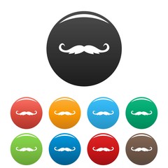 Wall Mural - Curly mustache icon. Simple illustration of curly mustache vector icons set color isolated on white