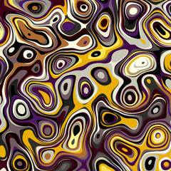 Poster - Abstract vector pattern. Curved wavy psychedelic irregular lines.