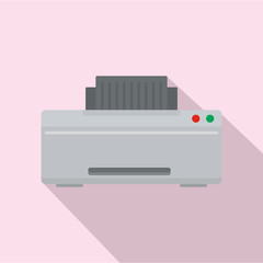 Poster - Grey printer icon. Flat illustration of grey printer vector icon for web design