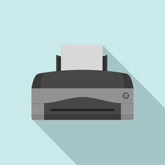 Poster - Color home printer icon. Flat illustration of color home printer vector icon for web design