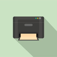 Poster - Black printer icon. Flat illustration of black printer vector icon for web design