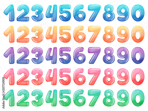 Fotomural Set of color cartoon numbers