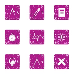 Poster - Microcosm icons set. Grunge set of 9 microcosm vector icons for web isolated on white background