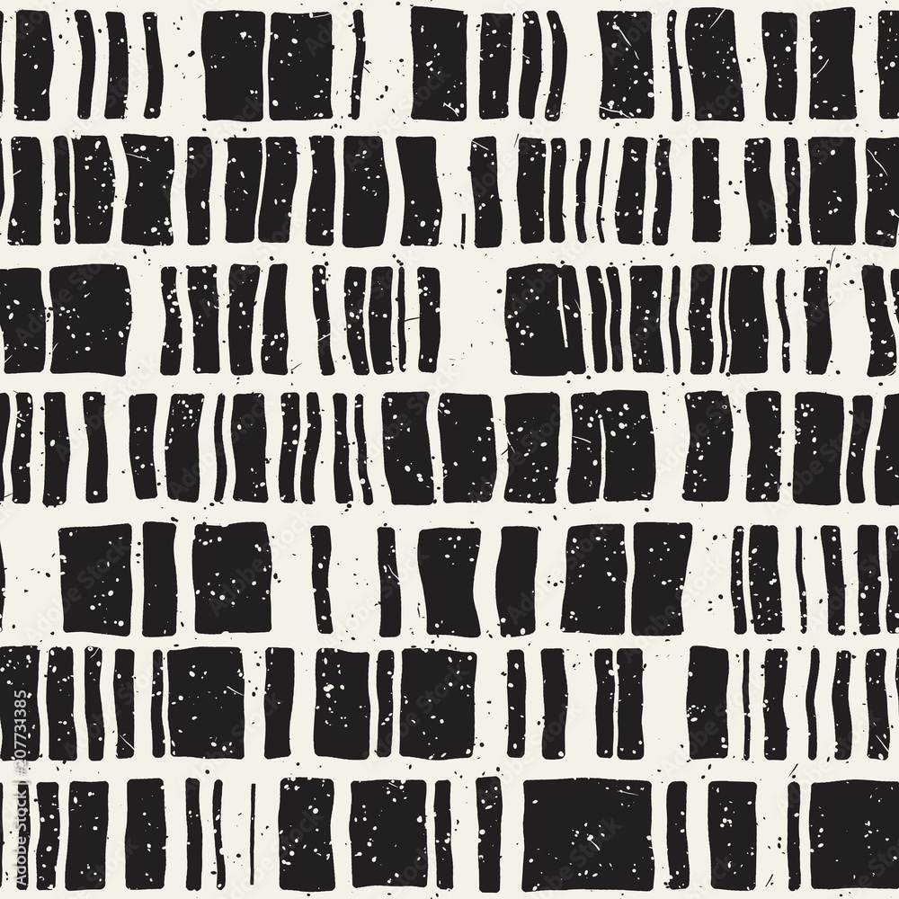 Seamless hand drawn style chevron pattern in black and white. Abstract ...