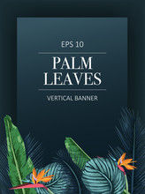 Exotic Pattern With Palm Leaves.