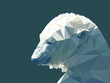 Vector illustration of low poly polar bear. Geometric polygonal polar bear silhouette. Polar bear triangles low poly vector