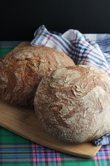 Two loaves of rye brown bread