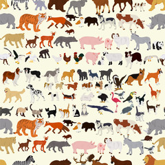  Seamless vector background on a wildlife theme