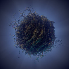 Leinwandbilder - Curl noise flow dark abstract lines 3d rendering