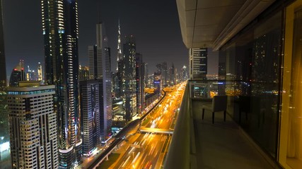 Sticker - Dubai night time lapse with moving cars