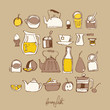 breakfast set icons vector illustration