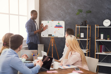 Aufkleber - Man giving presentation to colleagues in office