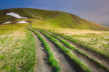 Wall Mural - mountain landscape of carpathian gorgany, ukraine