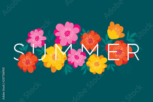 Decorative flower modern design element