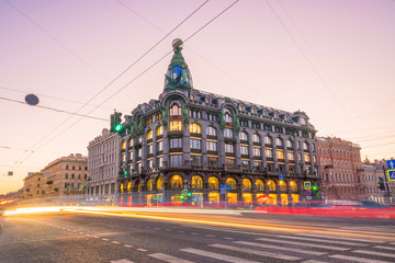 Old town St. Petersburg skyline at sunset