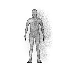 Fototapete - Human model isolated on white background in technology concept, artificial intelligence, 3d illustration