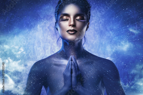 Beautiful model in creative image of fantasy character. Poster Mural XXL