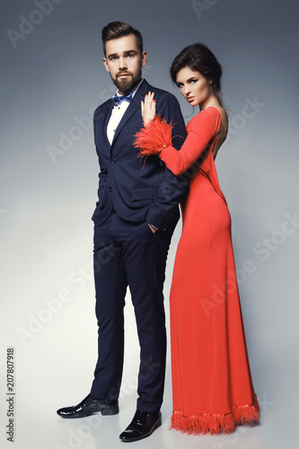 red dress and suit