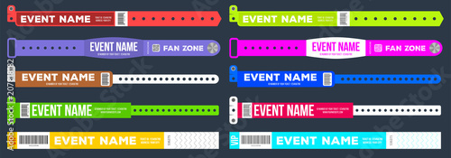 Cuadros en Lienzo Creative vector illustration of bracelets for entrance to the event isolated on background
