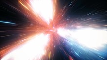 Abstract Jump In Space In Hyperspace Among Stars And Flying In The Wormhole