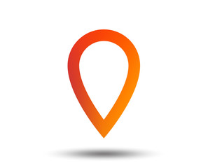 Poster - Map pointer sign icon. Location marker symbol. Blurred gradient design element. Vivid graphic flat icon. Vector