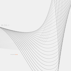 Poster - Tech background with abstract wave line. Vector illustration.