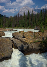 Kicking Horse River With Mt. Stephen In The Background, Yoho National Park, British Columbia, Canada