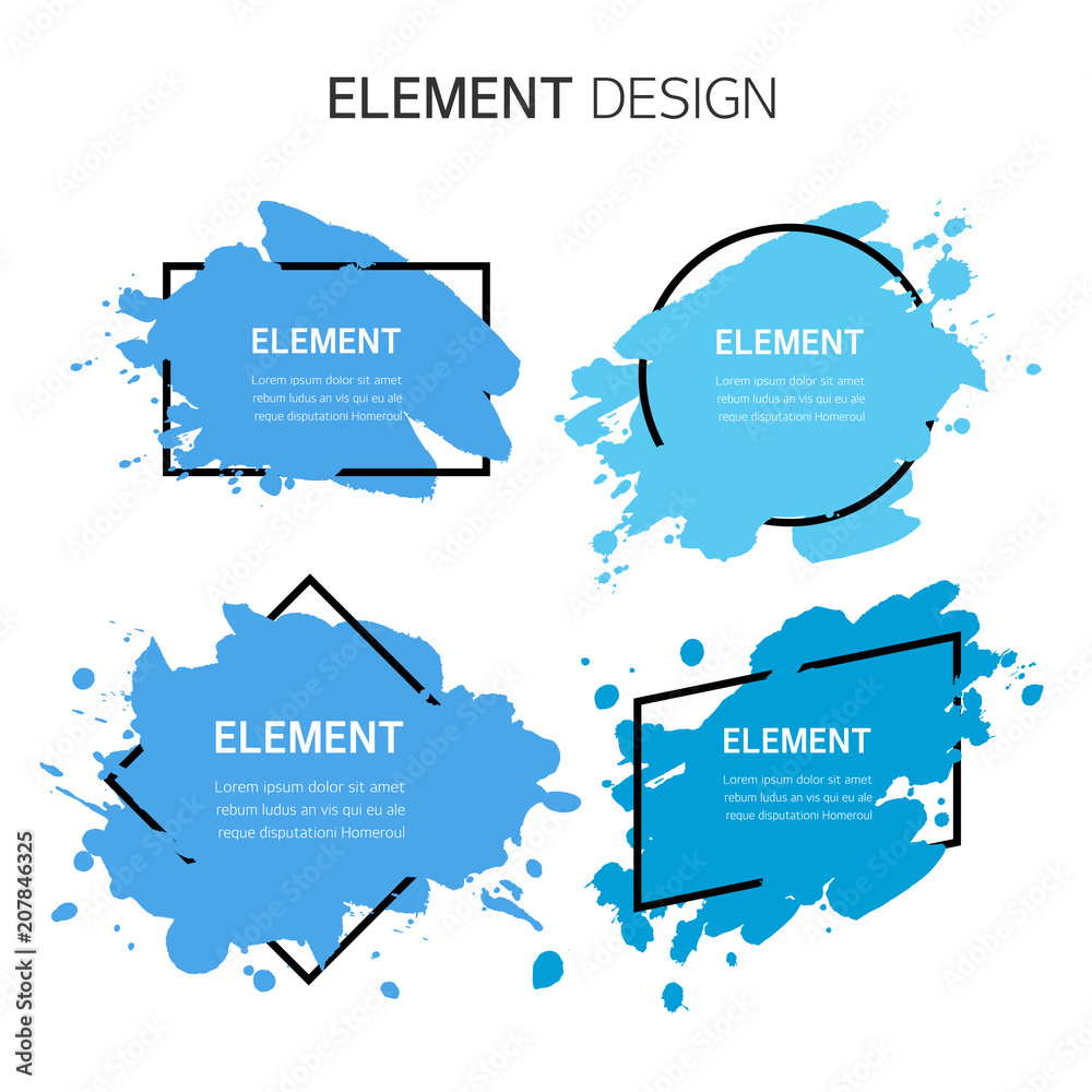 Paint, Text box bubbles Empty template. design elements