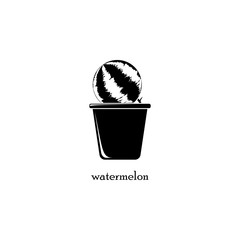 Poster - watermelon in pot illustration. Element of flower icon for mobile concept and web apps. Detailed watermelon in pot illustration can be used for web and mobile. Premium icon