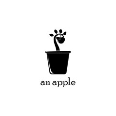 Poster - an apple tree in pot illustration. Element of flower icon for mobile concept and web apps. Detailed an apple tree in pot illustration can be used for web and mobile. Premium icon