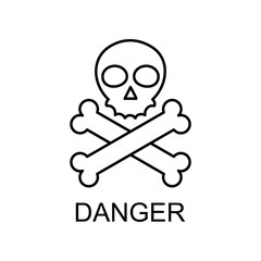 Fototapete - danger sign outline icon. Element of data protection icon with name for mobile concept and web apps. Thin line danger sign icon can be used for web and mobile