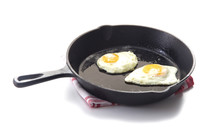 Fried Eggs In A Cast Iron Skillet