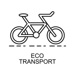 Poster - eco transport outline icon. Element of enviroment protection icon with name for mobile concept and web apps. Thin line eco transport icon can be used for web and mobile