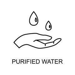 Poster - purified water outline icon. Element of enviroment protection icon with name for mobile concept and web apps. Thin line purified water icon can be used for web and mobile