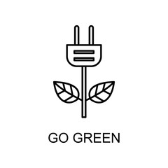 Poster - go green outline icon. element of enviroment protection icon with name for mobile concept and web ap