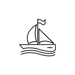 Poster - sailing yacht outline icon. Element of logistic icon for mobile concept and web apps. Thin line sailing yacht outline icon can be used for web and mobile
