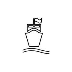 Poster - ship in front outline icon. Element of logistic icon for mobile concept and web apps. Thin line ship in front outline icon can be used for web and mobile