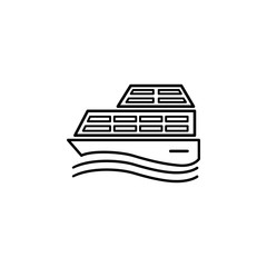 Poster - cruise ship outline icon. Element of logistic icon for mobile concept and web apps. Thin line cruise ship outline icon can be used for web and mobile